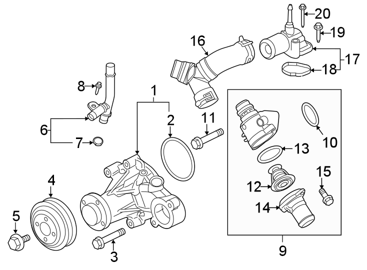 Diagram Water pump. for your 2010 Lincoln MKZ   