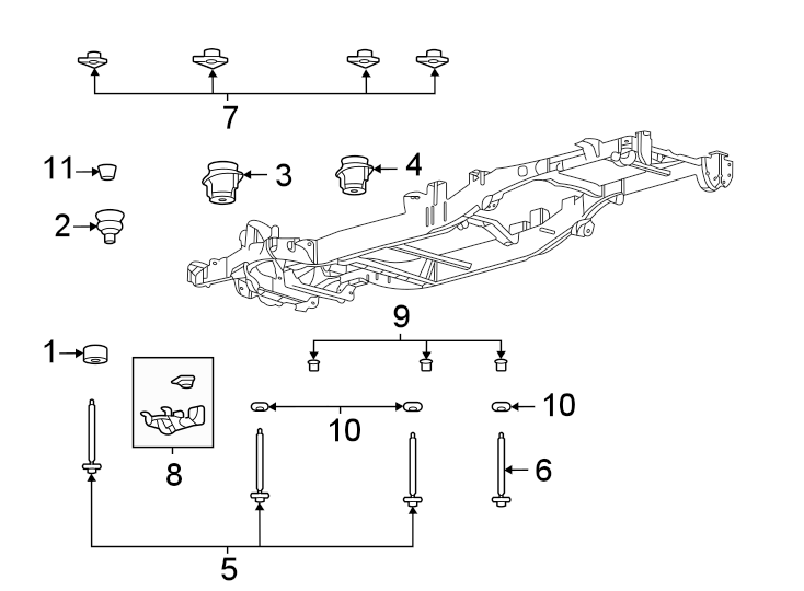 Diagram Frame & components. for your 2016 Ford F-150 5.0L V8 FLEX A/T 4WD XL Extended Cab Pickup Fleetside 