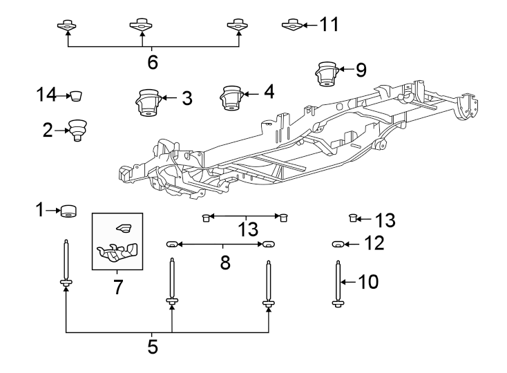 Restraint systems. Frame & components. Diagram