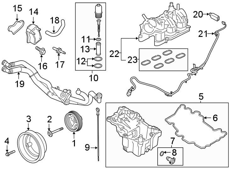 Diagram Engine parts. for your 2015 Lincoln MKZ Black Label Sedan  