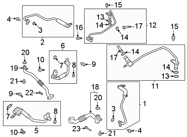 Diagram Hoses & pipes. for your 2019 Lincoln MKZ   