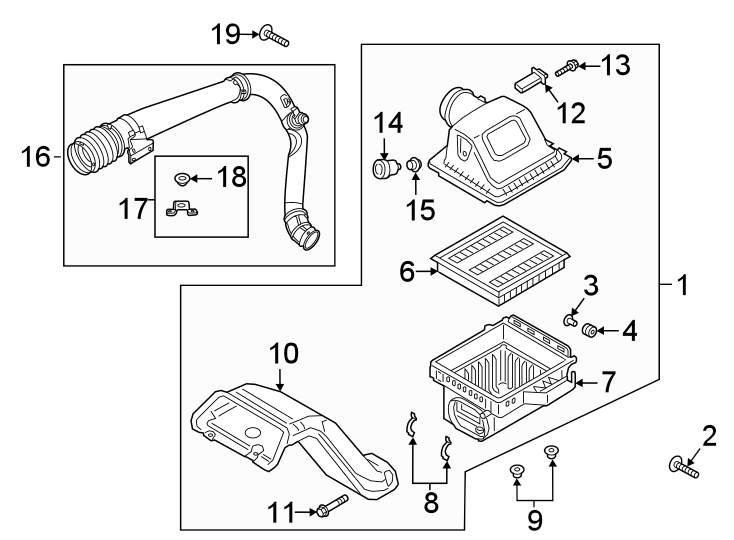 Diagram Air intake. for your 2019 Lincoln MKZ Reserve II Sedan  