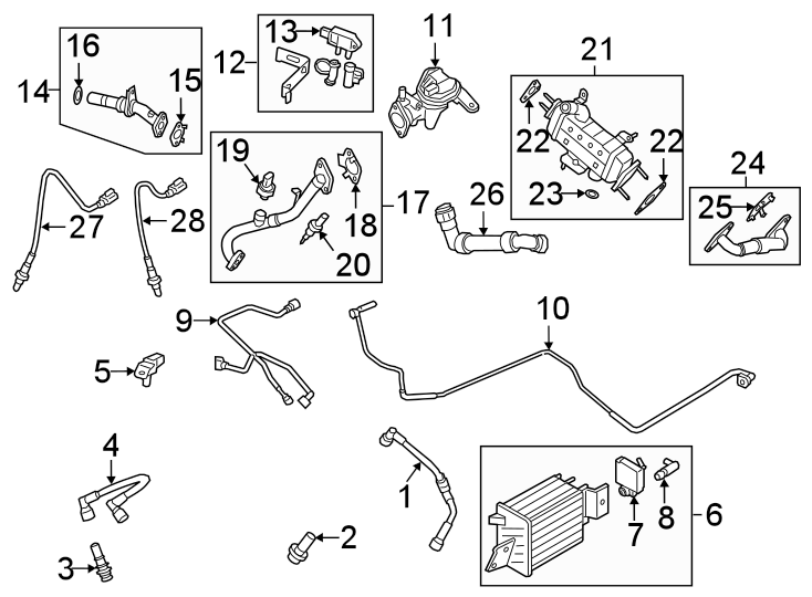 Diagram Emission system. Emission components. for your Ford