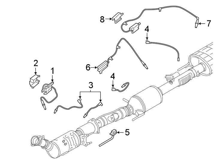 Diagram Emission system. Emission components. for your 2019 Ford F-250 Super Duty  XLT Crew Cab Pickup Fleetside 