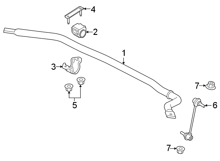 Diagram Front suspension. Stabilizer bar & components. for your 1998 Ford F-150 5.4L Triton V8 BI-FUEL A/T RWD XL Extended Cab Pickup Fleetside 