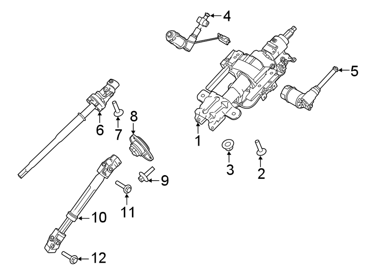 Diagram Steering column assembly. for your 1994 Ford F-150   