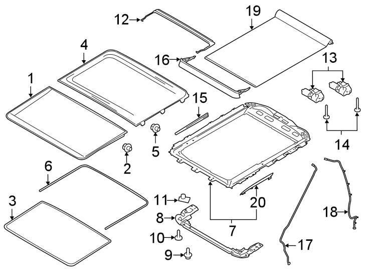 Diagram Sunroof. for your Ford F-150  