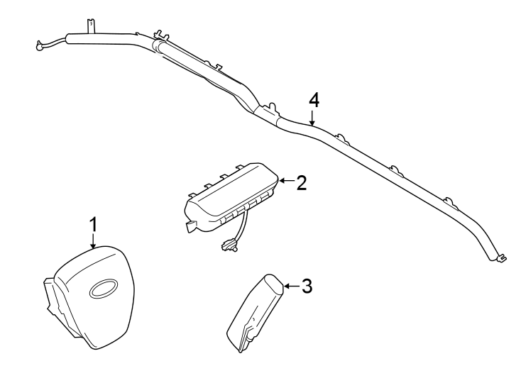 Diagram Restraint systems. Air bag components. for your 2016 Lincoln MKZ Black Label Hybrid Sedan  