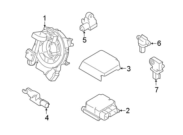 Diagram Restraint systems. Air bag components. for your Ford F-150  