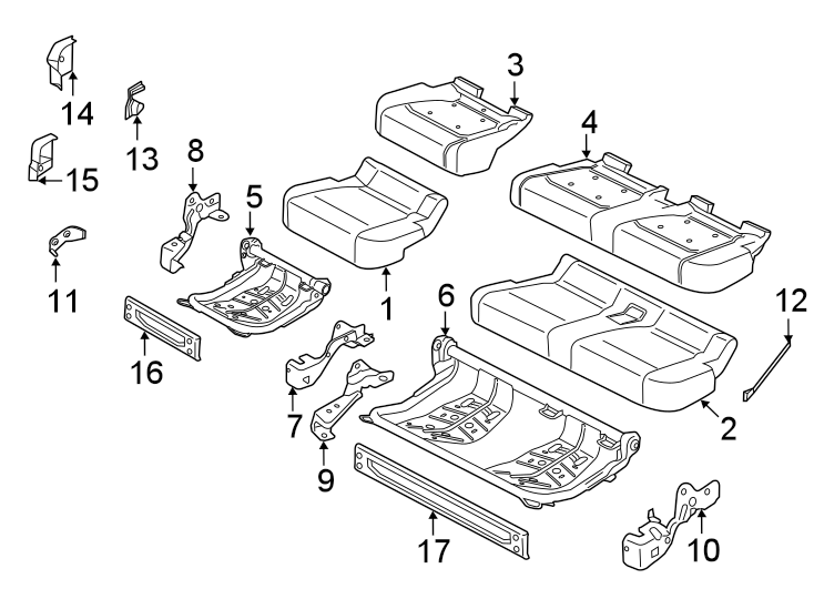 Diagram Seats & tracks. Rear seat components. for your 1998 Lincoln Navigator   