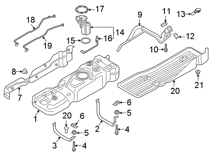 Diagram Fuel system components. for your 2011 Lincoln MKZ   