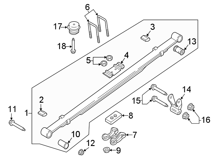 Diagram Rear suspension. Suspension components. for your 2007 Ford F-150   