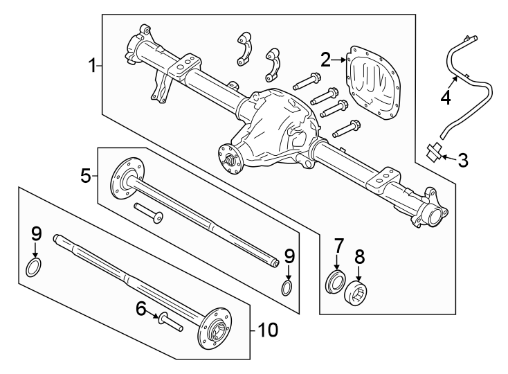 Diagram Rear suspension. Rear axle. for your 2023 Ford F-150  King Ranch Crew Cab Pickup Fleetside 