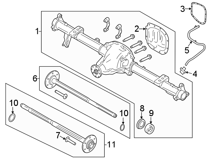 Diagram Rear suspension. Rear axle. for your 2010 Ford F-150  Harley-Davidson Edition Crew Cab Pickup Fleetside 