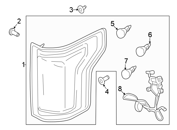 Diagram Rear lamps. Tail lamps. for your 2001 Ford F-150   