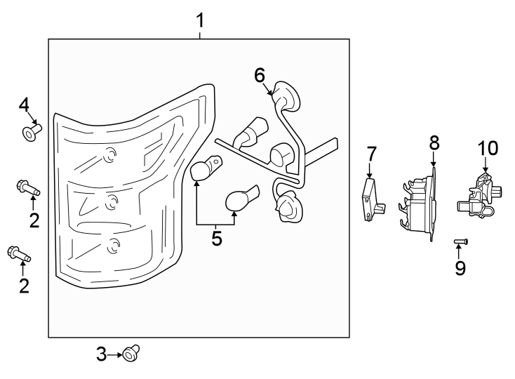 Diagram Door. Rear lamps. Tail lamps. for your 2023 Ford F-150   