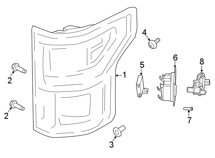 Diagram Rear lamps. Tail lamps. for your 2023 Ford F-150  Police Responder Crew Cab Pickup Fleetside 