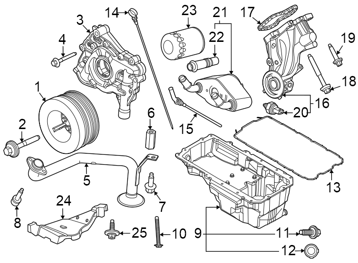 Diagram Engine parts. for your 1995 Ford Thunderbird   