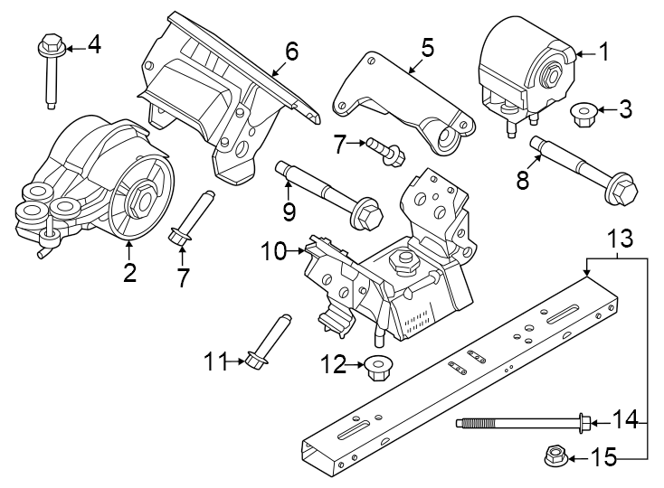 Diagram Engine & TRANS mounting. for your 2014 Lincoln MKZ Base Sedan  