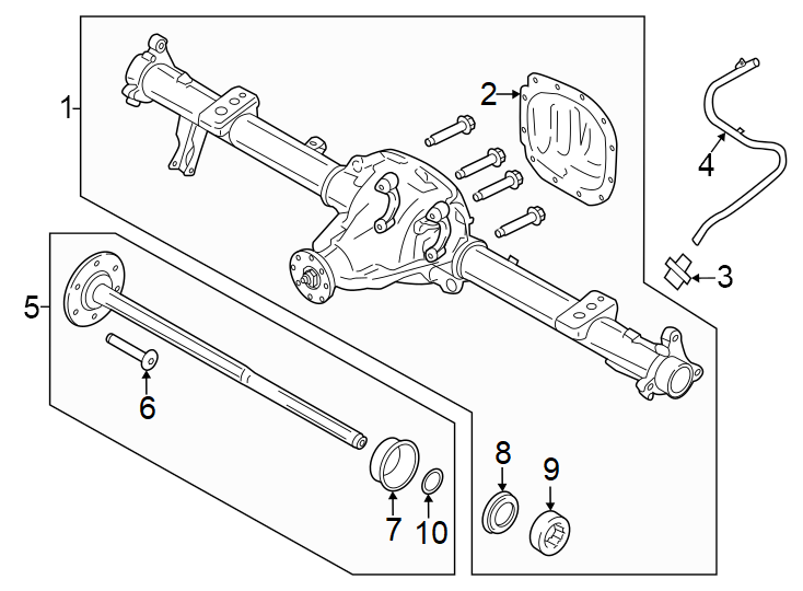 Diagram Rear suspension. Rear axle. for your Ford F-150  