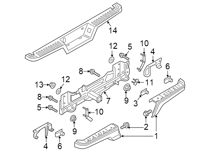 Diagram Rear bumper. Bumper & components. for your 1984 Ford F-150   