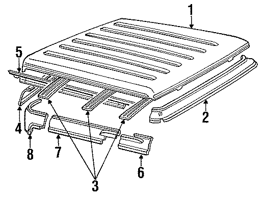 Full size assembly image of ROOF & COMPONENTS. (1/1)
