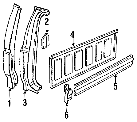 Diagram REAR PANELS. SIDE PANEL. for your 1987 Ford F-150 5.8L HO V8 A/T 4WD XLT Lariat Standard Cab Pickup Stepside 