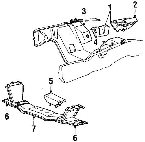 Diagram ENGINE & TRANS MOUNTING. for your 1994 Ford F-150 5.8L HO V8 M/T 4WD XLT Standard Cab Pickup Fleetside 