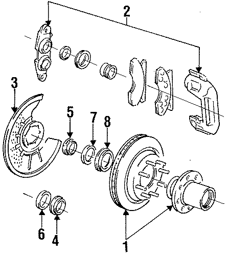 Diagram FRONT SUSPENSION. BRAKE COMPONENTS. for your 2021 Ford F-150 3.5L PowerBoost V6 FULL HYBRID EV-GAS (FHEV) A/T RWD Platinum Crew Cab Pickup Fleetside 