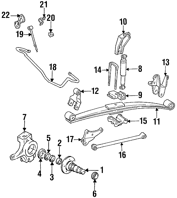 FRONT SUSPENSION. STABILIZER BAR & COMPONENTS. SUSPENSION COMPONENTS. Diagram