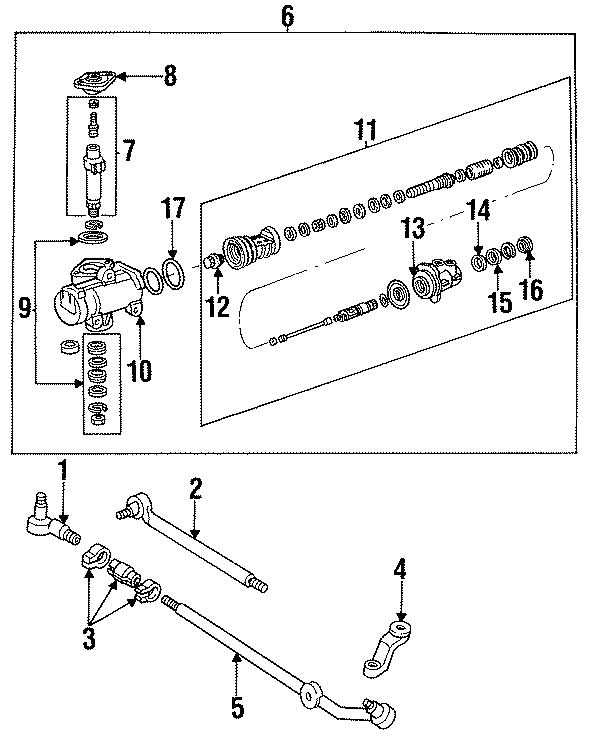 Diagram STEERING GEAR & LINKAGE. for your 1992 Ford F-150 5.0L V8 A/T RWD XL Extended Cab Pickup Stepside 