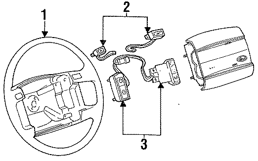 Diagram STEERING WHEEL & TRIM. for your 1994 Ford F-150 4.9L 6 cylinder M/T 4WD XLT Standard Cab Pickup Stepside 