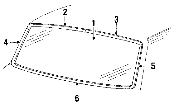 Diagram WINDSHIELD. GLASS. REVEAL MOLDINGS. for your 1994 Ford F-150 4.9L 6 cylinder M/T RWD XLT Extended Cab Pickup Stepside 