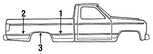 Diagram PICK UP BOX. EXTERIOR TRIM. for your 1993 Ford F-150 4.9L 6 cylinder A/T RWD XL Extended Cab Pickup Stepside 