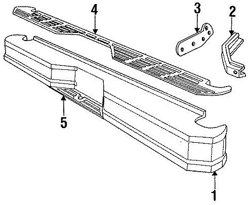 Diagram REAR BUMPER. BUMPER & COMPONENTS. for your 1992 Ford F-150 5.8L HO V8 A/T 4WD Custom Standard Cab Pickup Stepside 