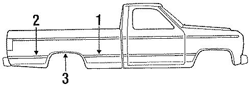 Diagram PICK UP BOX. EXTERIOR TRIM. for your 1993 Ford F-150 4.9L 6 cylinder A/T RWD XL Extended Cab Pickup Stepside 