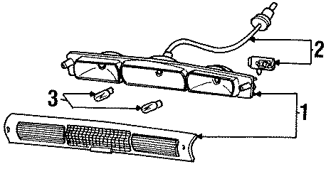 Diagram HIGH MOUNTED STOP LAMP. for your 1994 Ford F-150  Lightning Standard Cab Pickup Fleetside 