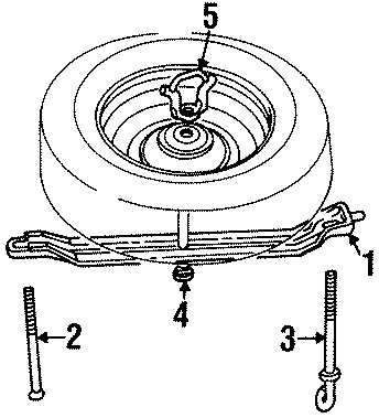 Diagram SPARE TIRE CARRIER. CARRIER & COMPONENTS. for your 1992 Ford F-150 4.9L 6 cylinder M/T 4WD XL Standard Cab Pickup Fleetside 