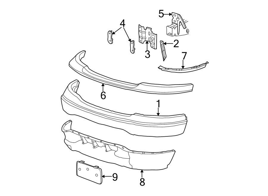 Diagram FRONT BUMPER. BUMPER & COMPONENTS. for your 2011 Ford F-150 3.7L V6 FLEX A/T RWD XL Crew Cab Pickup Fleetside 