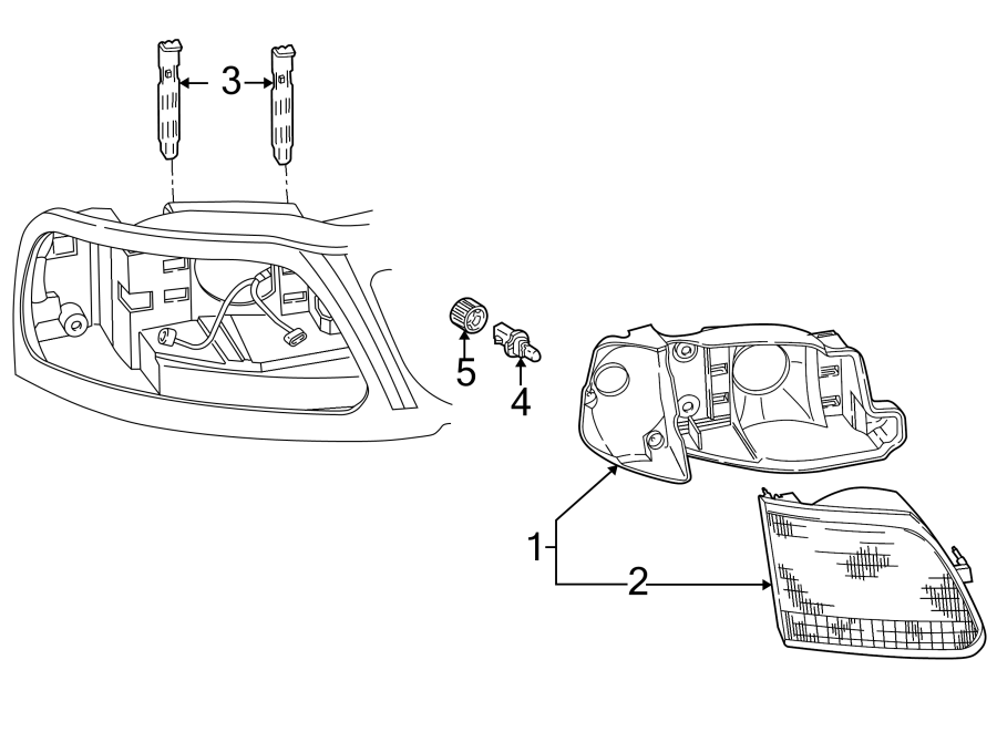 Diagram FRONT LAMPS. HEADLAMP COMPONENTS. for your 2012 Ford F-150 3.5L EcoBoost V6 A/T 4WD XL Extended Cab Pickup Fleetside 