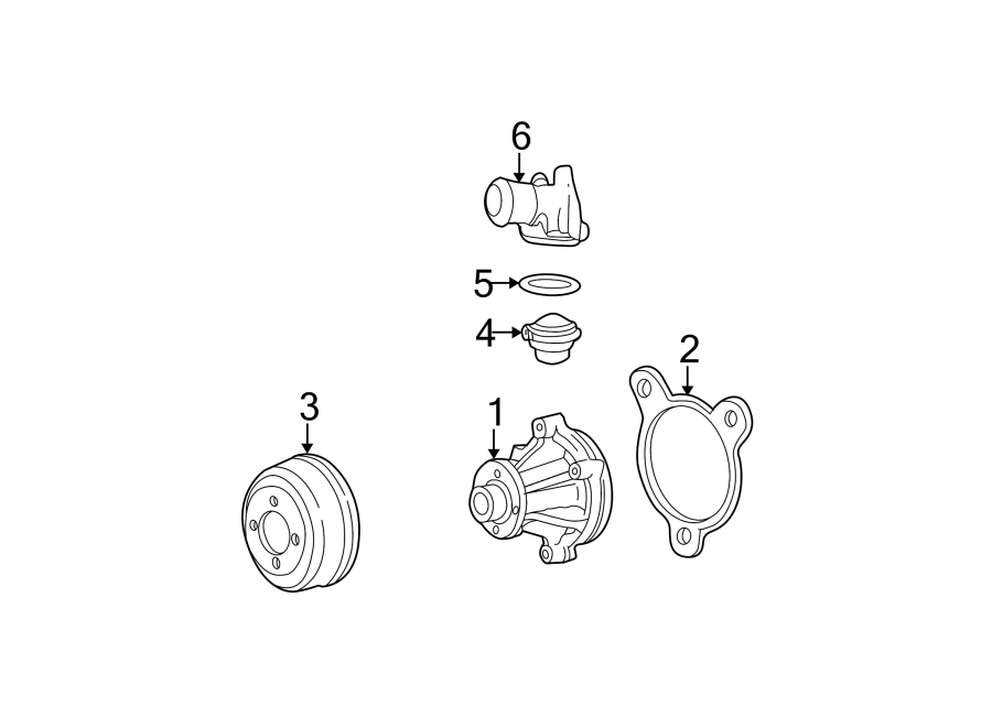 Diagram WATER PUMP. for your Ford F-150 Heritage  