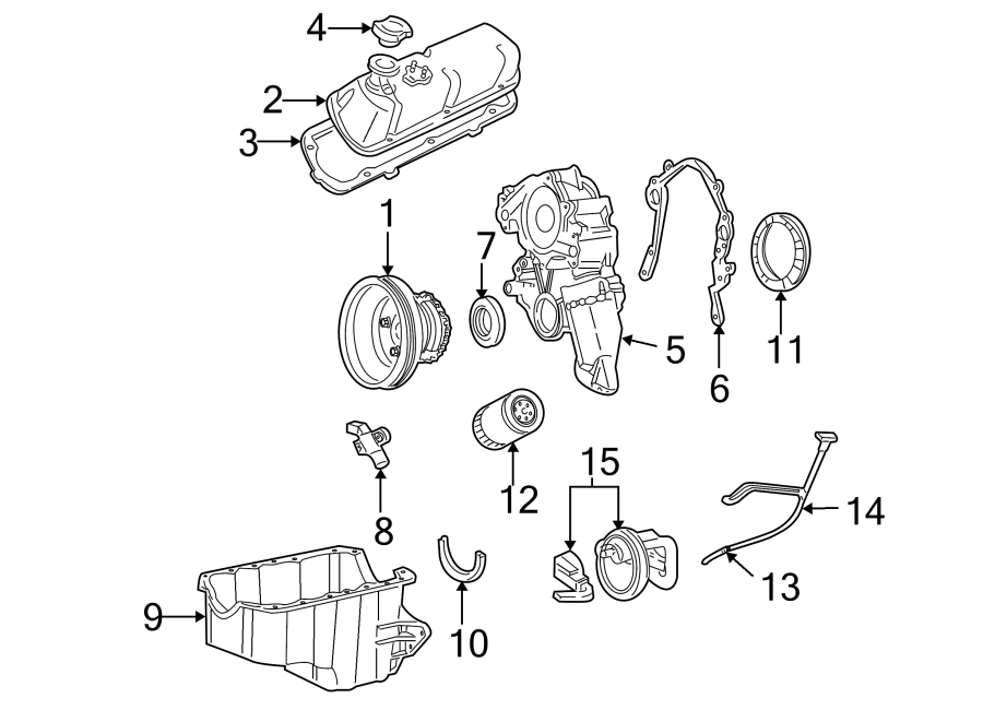 Diagram ENGINE PARTS. for your 2003 Ford F-150 5.4L Triton V8 A/T RWD XL Extended Cab Pickup Fleetside 