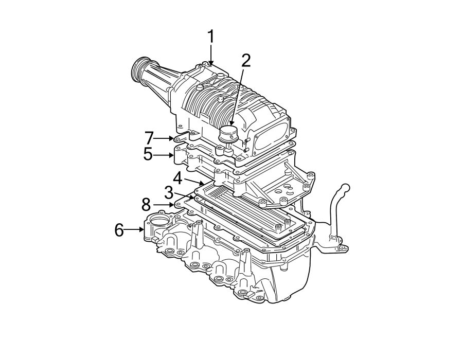 Diagram SUPERCHARGER & COMPONENTS. for your Ford F-150  