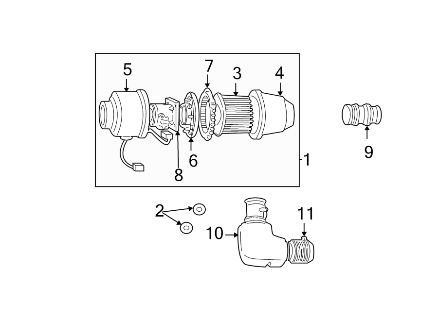 Diagram AIR INTAKE. for your 2020 Ford F-150 3.5L EcoBoost V6 A/T RWD XL Standard Cab Pickup Fleetside 