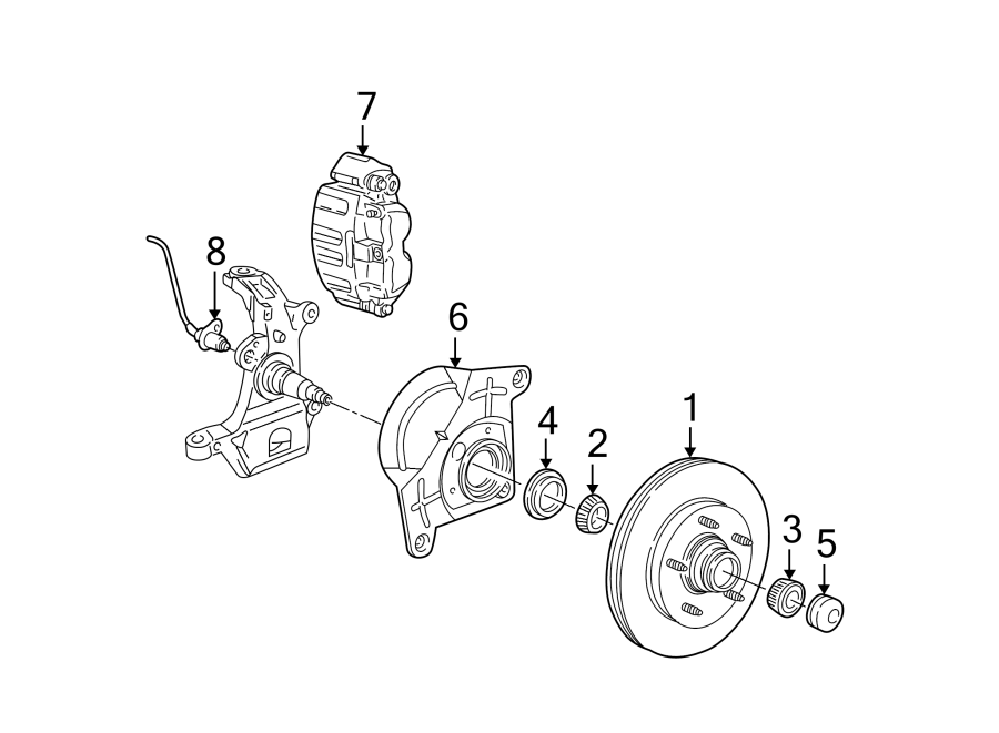 Diagram FRONT SUSPENSION. BRAKE COMPONENTS. for your 1998 Ford F-150 5.4L Triton V8 BI-FUEL A/T RWD XL Extended Cab Pickup Fleetside 