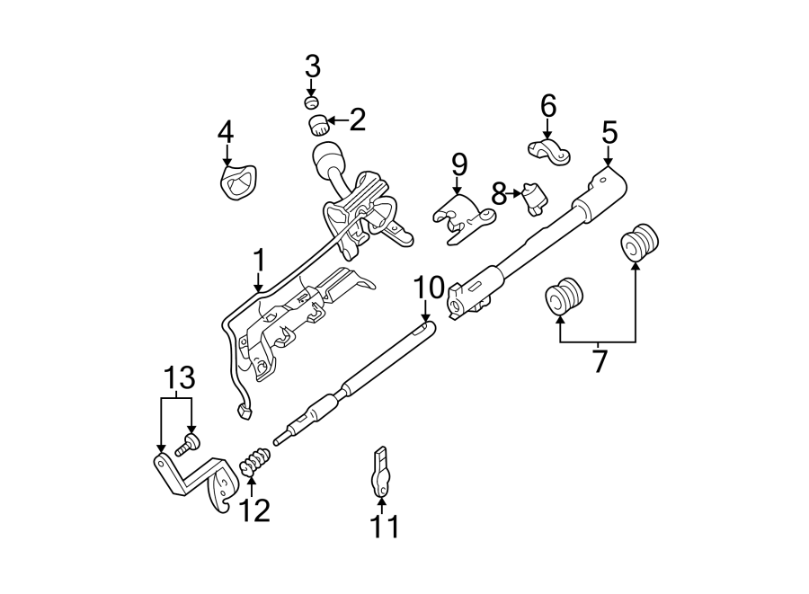 Diagram STEERING COLUMN. HOUSING & COMPONENTS. for your 2001 Ford F-150 5.4L Triton V8 BI-FUEL A/T 4WD XL Standard Cab Pickup Fleetside 