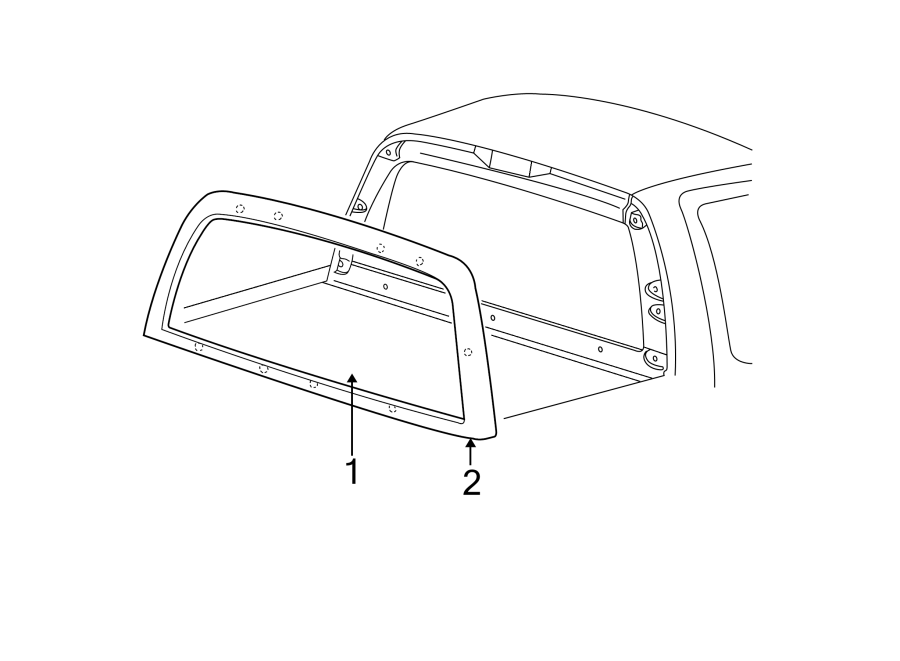 Diagram BACK GLASS. REVEAL MOLDINGS. for your 2001 Ford F-150   