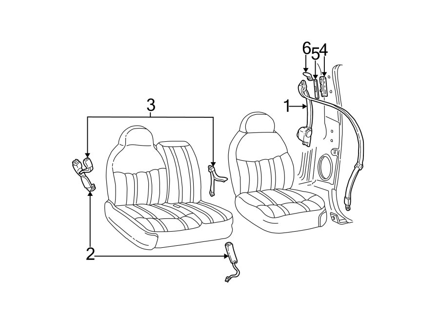 Diagram RESTRAINT SYSTEMS. FRONT SEAT BELTS. for your 2003 Ford F-150   