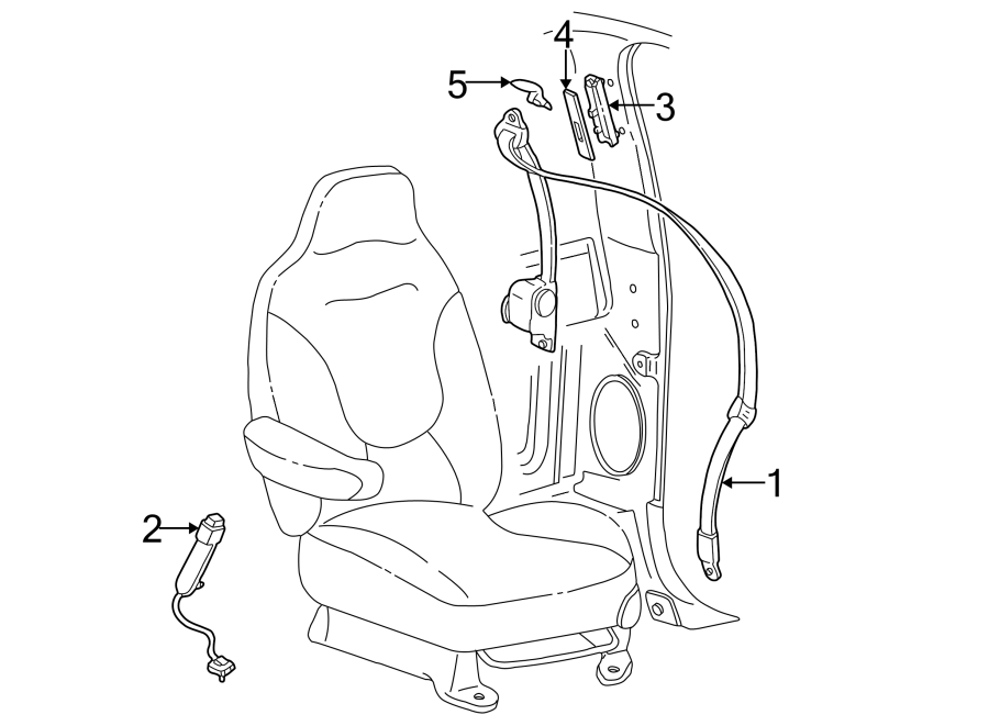 Diagram RESTRAINT SYSTEMS. FRONT SEAT BELTS. for your 2003 Ford F-150   