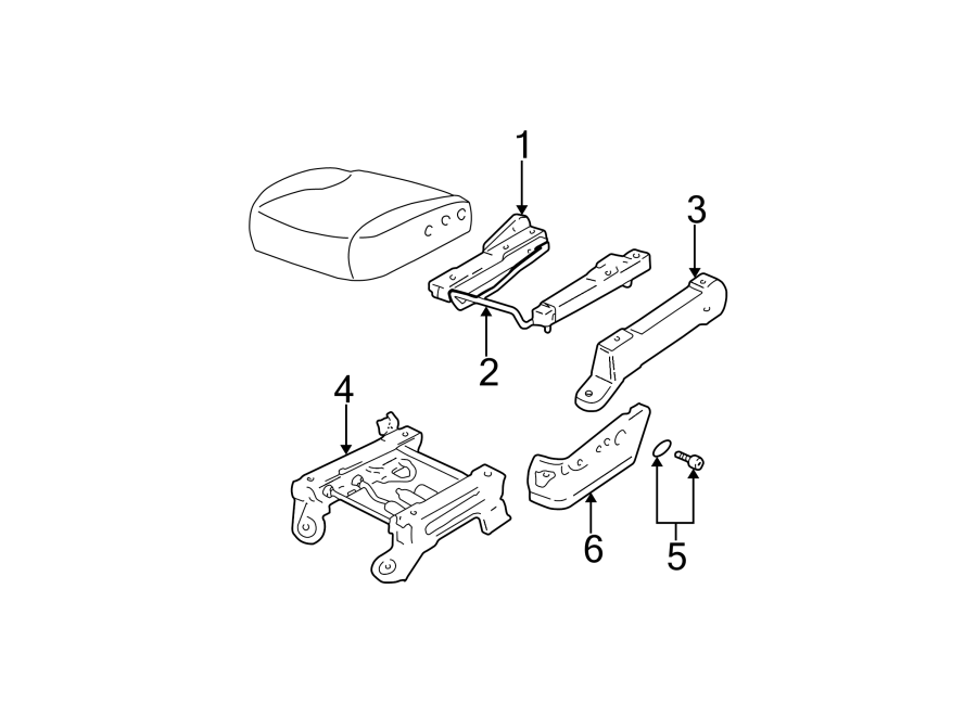 Diagram SEATS & TRACKS. TRACKS & COMPONENTS. for your 2002 Ford F-150 5.4L Triton V8 M/T RWD XLT Extended Cab Pickup Fleetside 